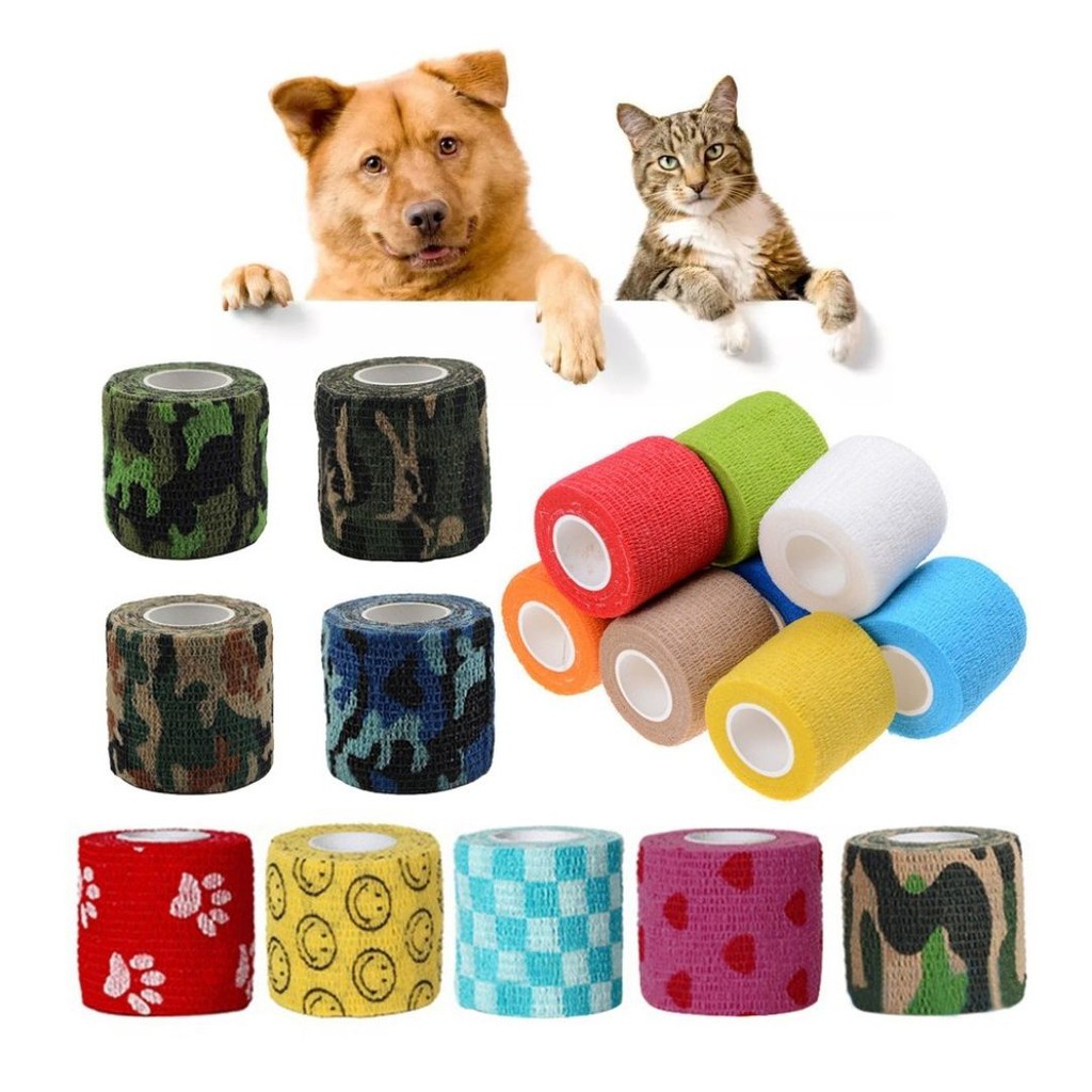 Perban Elastis Anjing dan Kucing - Warna Polos Motif Lucu Army FEFARM