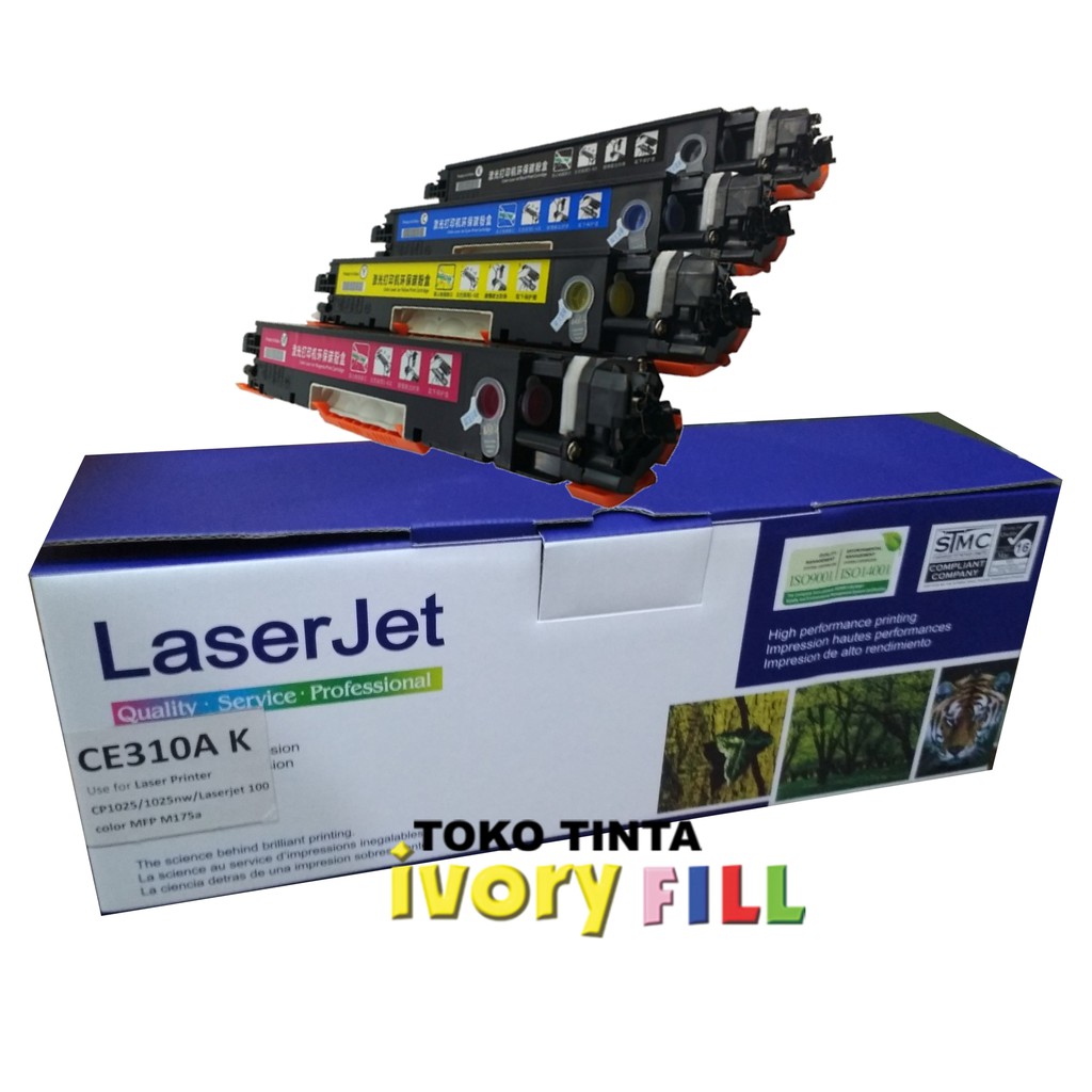 TONER untuk HP LASERJET CP1025 COMPATIBLE LASER CE310A CE311A Kompatibel siap pakai
