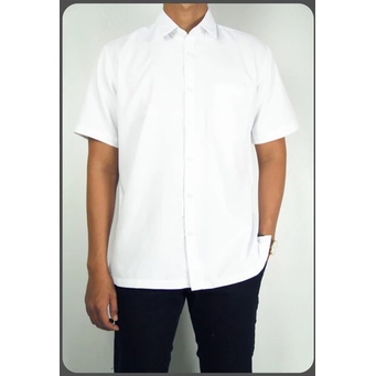 | COD | Kemeja Pria Reguler Stanley Adams Lengan Pendek Putih Polos Oxford 11 | Original Brand Matahari Dept Store