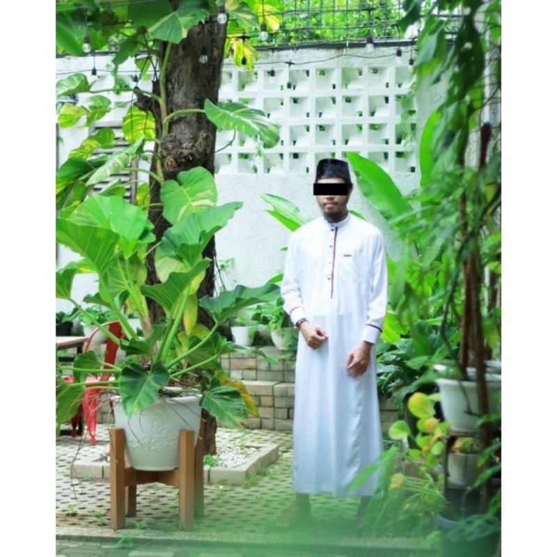 baju jubah list gucci al amwa platinum lengan panjang polyester