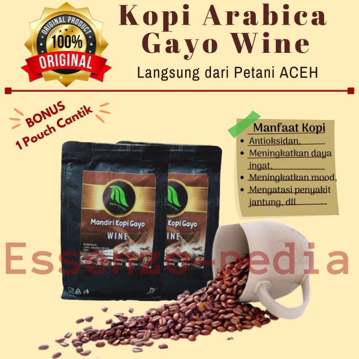 

Premium Kopi Aceh Arabica Gayo Wine 100% ORIGINAL - Bubuk - 200 gr