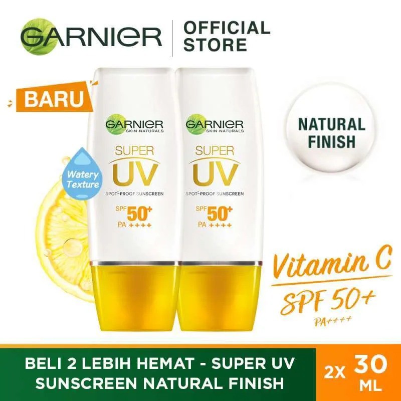 GARNIER Super UV Spot Proof Sunscreen 30ml SPF 50+ PA+++ &amp; Bright Complete 3-in-1 Anti Acne Cleanser | Garnier Light Complete by AILIN