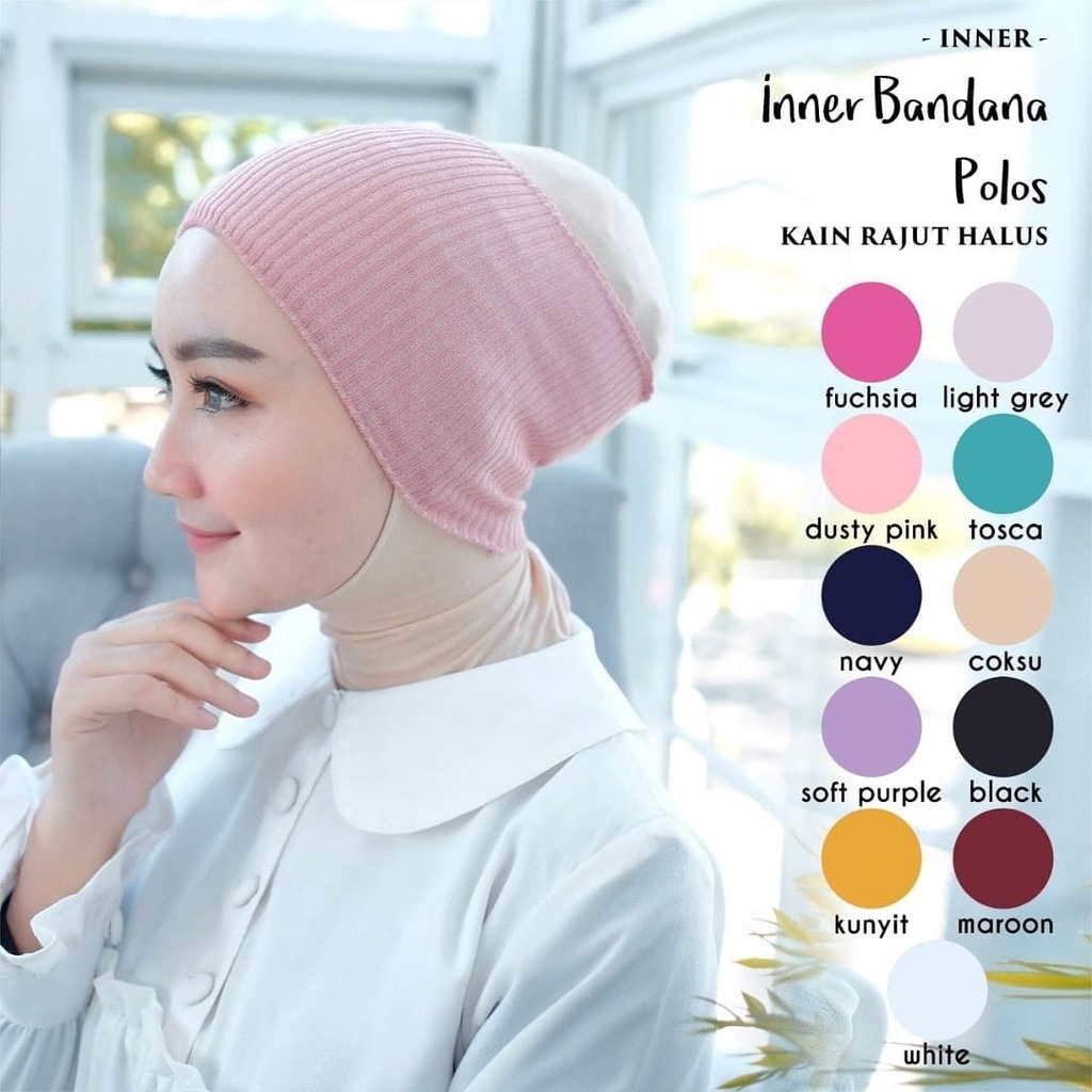 Inner Bandana Polos - Inner Rajut Berkualitas Kain Rajut Halus _ Inner Murah Nyaman dipakai