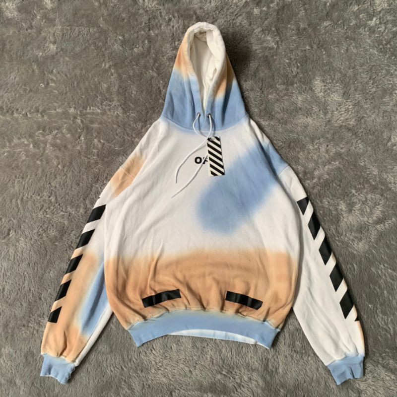 Sweater Hoodie Off White Tie Dye Fulltag &amp;, Lebel