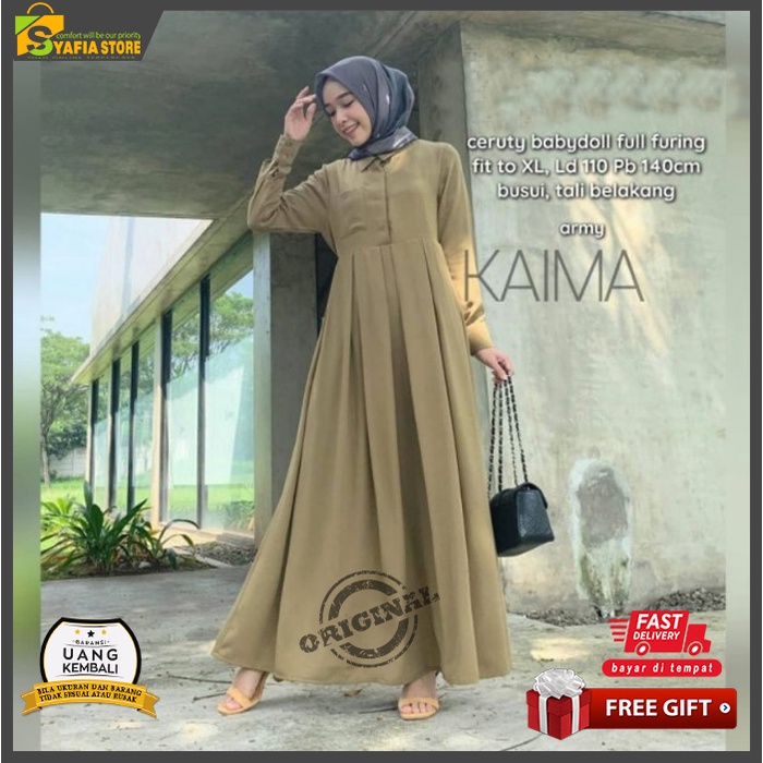 Gamis dress maxi kondangan remaja wanita muslim wedding busui friendly ceruty babydoll polos terbaru