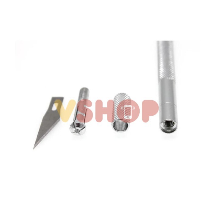 Pisau Ic Handphone Set Plus Gagang Aluminium Precision Knife WL9309