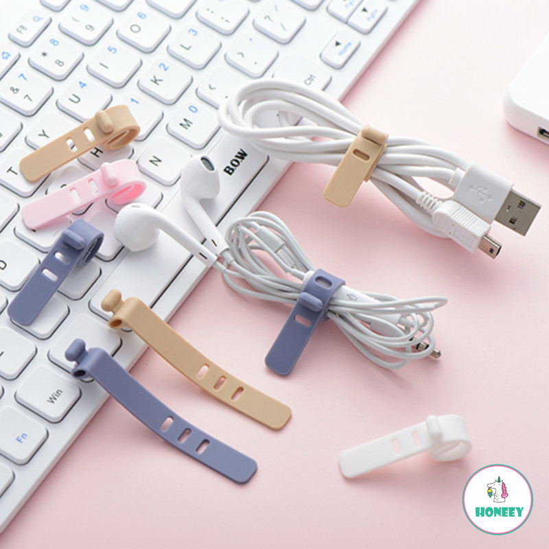 4pc Holder Organizer Kabel Charger USB Magnetik Bahan Silikon