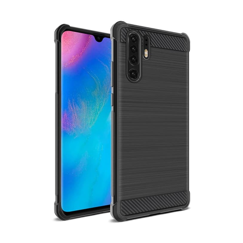 Huawei P30 / P30 Pro / P30 Lite Soft Case Brushed Carbon Anti Knock - Hitam