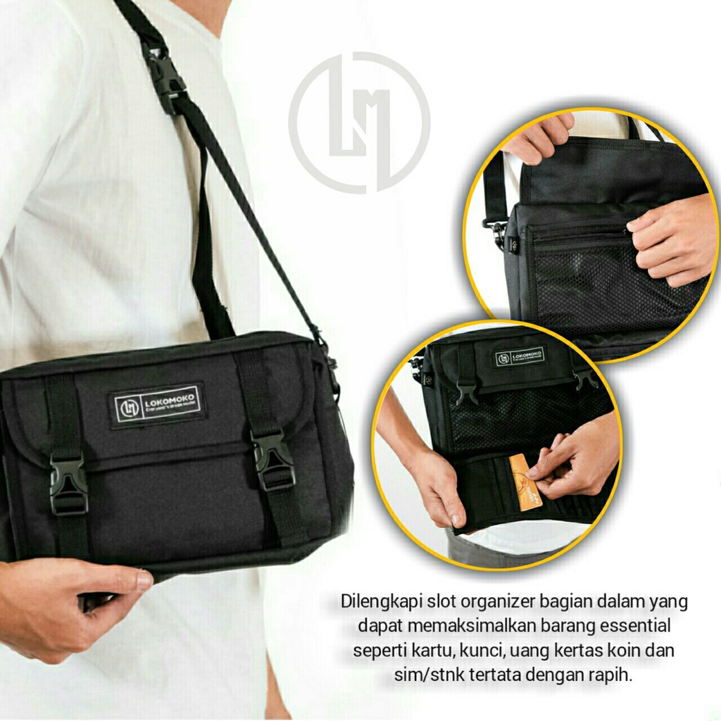 Lokomoko - Tas Selempang Pria Wanita ZIRA Banyak fungsi Waistbag Slingbag Handbag dan chest bag