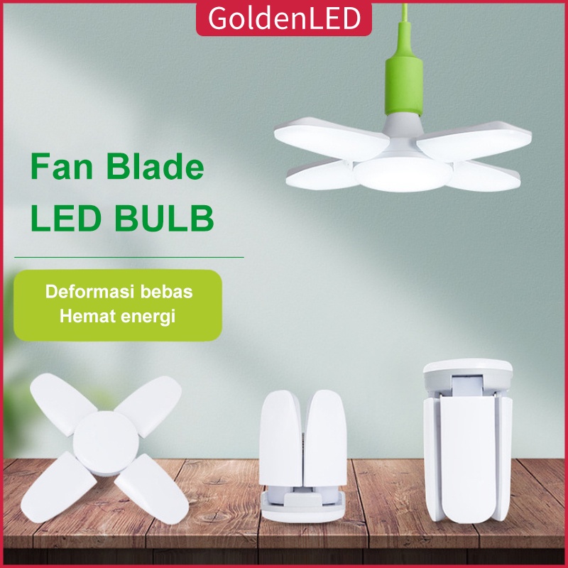 Golden LED LAMPU MINI FAN BLADE LED BULB NEW 28 WATT 45WATT Lampu Lipat / Lampu Hias Rumah