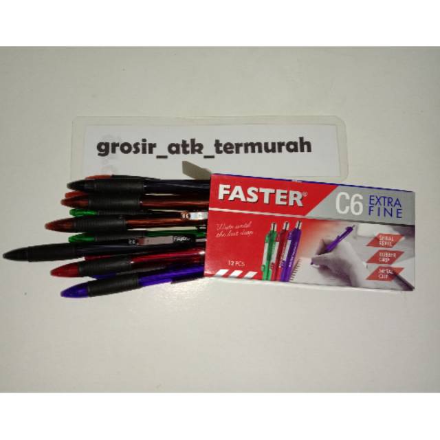 

1pak pulpen faster C6 cekrek isi12