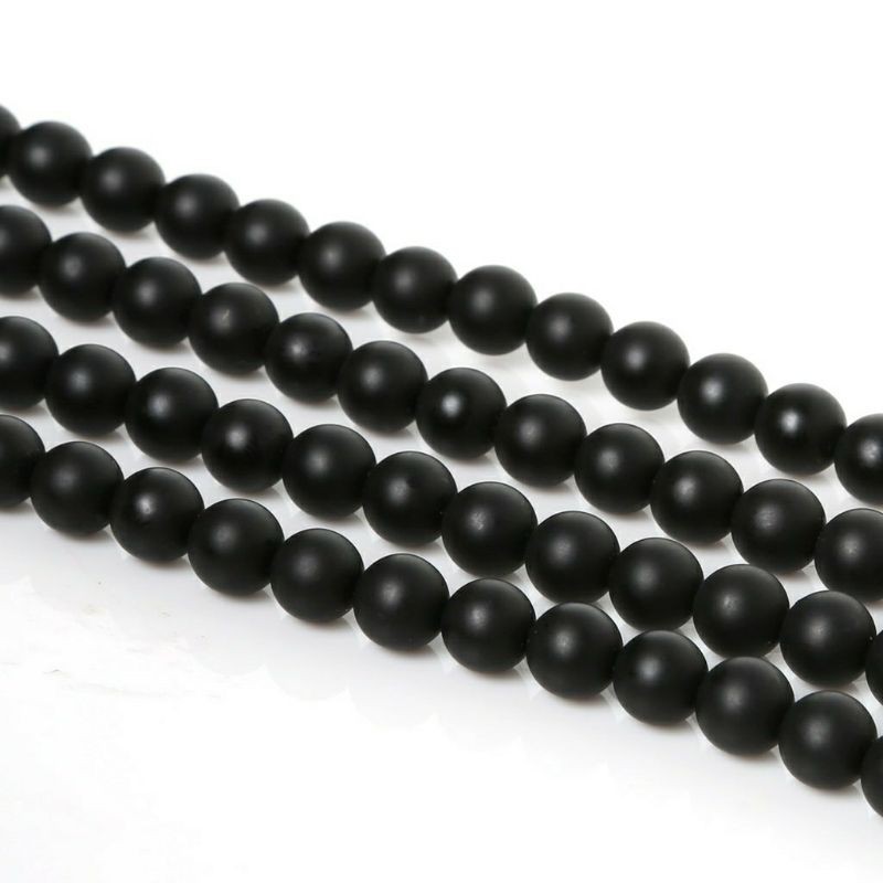 manik manik batu akik onyx Hitam Matte/Manik batu/mote