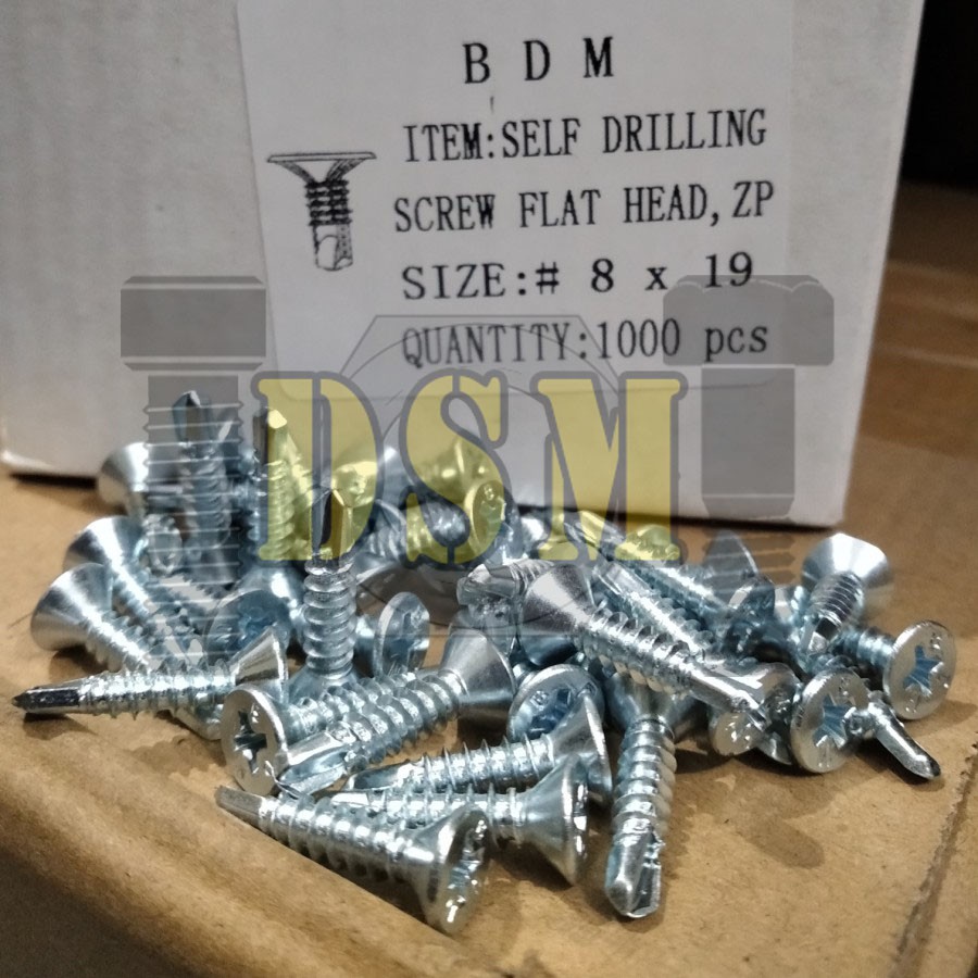 (100 PCS) Sekrup Roofing SDS FH #8x19 / Baut Baja Ringan FAB 8x3/4&quot; (2CM)