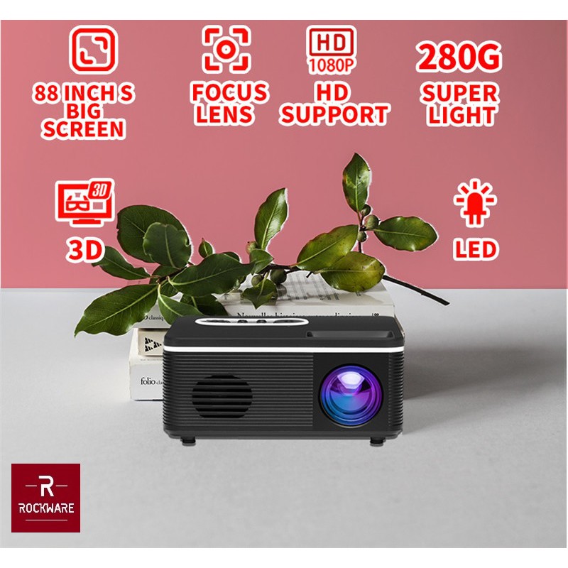 ROCKWARE RW-H88 - Mini Portable LED Projector Home Cinema 1000 Lumens - YG300 KILLER!!!!