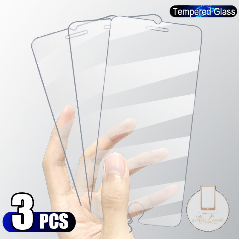1-3pcs Pelindung Layar Tempered Glass 9d Putih Untuk Iphone 6 / 6s / 7 / 8 Plus / X / Xr / Xs Max / Se 2020 / 11 / 12pro Max / 13pro