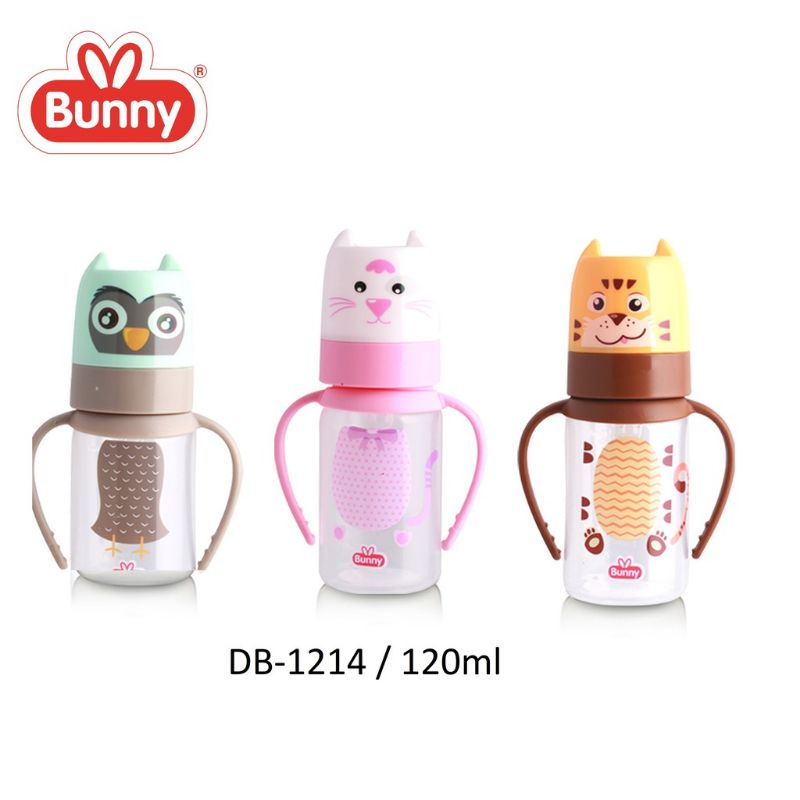 BUNNY CHARACTER FEEDING BOTTLE BOTOL SUSU WITH HANDLE 120 ML &amp; 250 ML