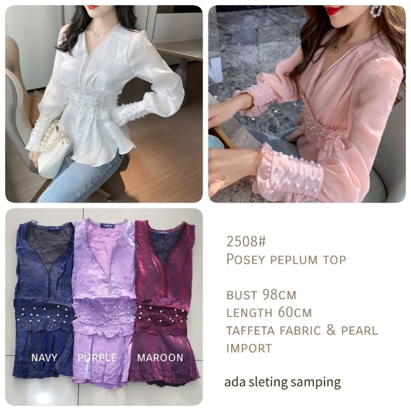 MDLV ~ 2508 POSEY PEPLUM TOP // ATASAN LENGAN PANJANG CEWEK // FASHION IMPORT WANITA