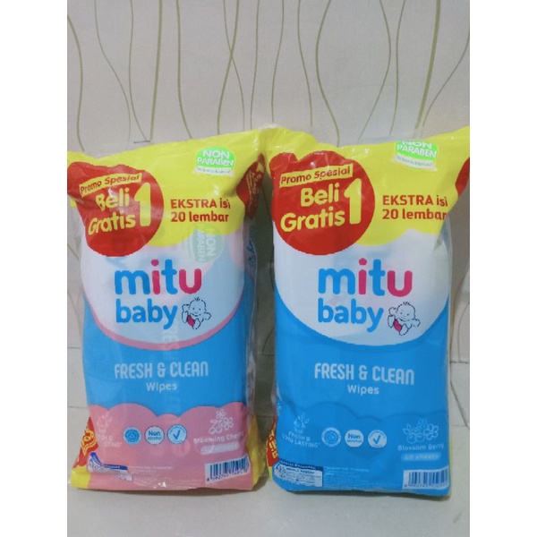 Tisu Basah Fresh &amp; Clean Wipes mitu/cussons/pure bb/kodomo