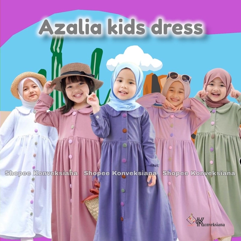 GAMIS ANAK TERBARU AZALIA AIRFLOW PREMIUM BAHAN ADEM 3-10th