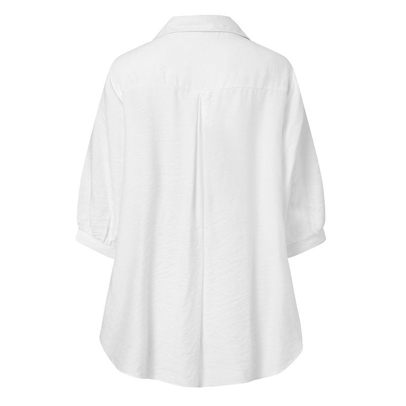 ZANZEA Women Turn-Down-Collar Fashion Six Quarter Sleeve Casual Blouse