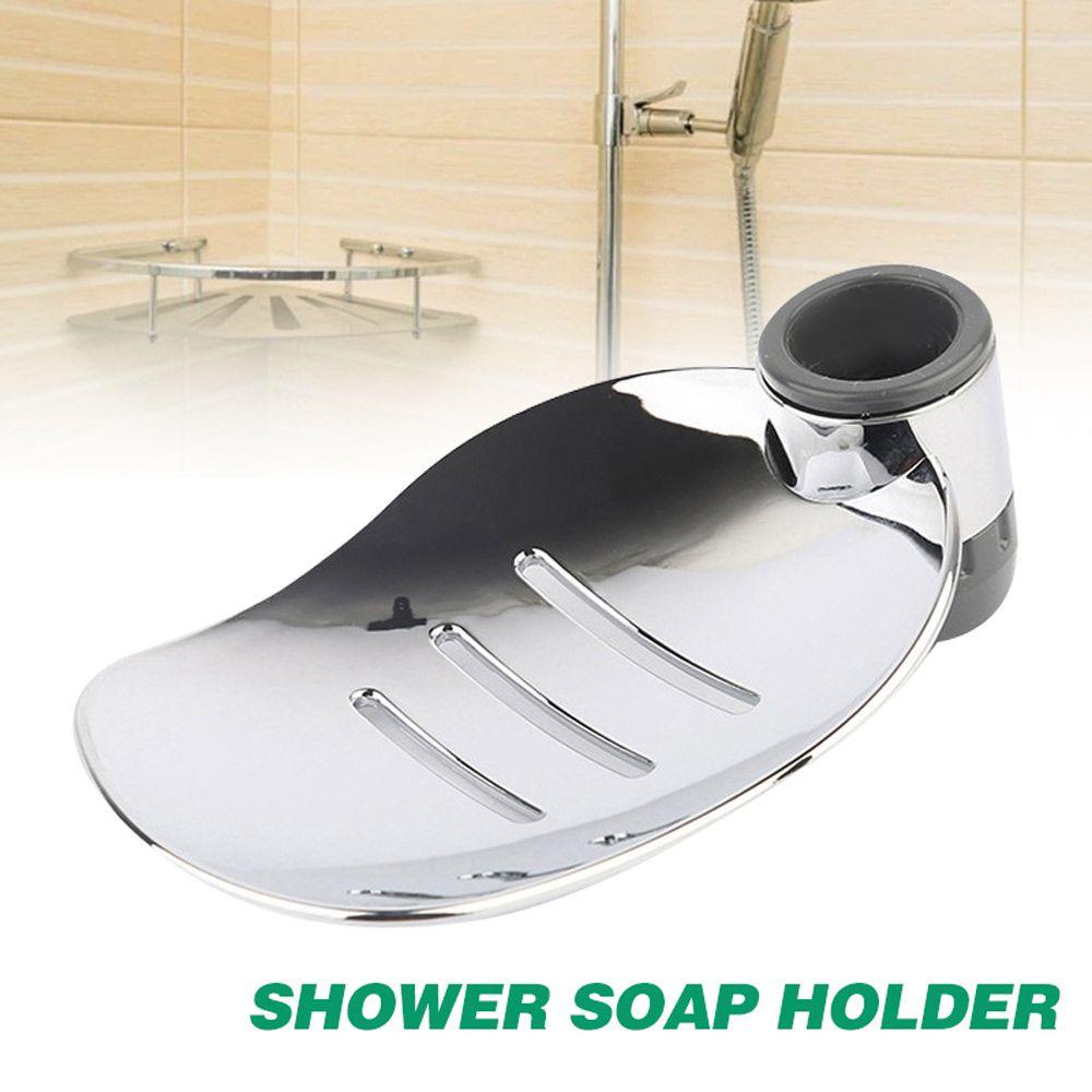 Populer22 /24 /25MM Piring Sabun Untuk22 24 25 mm Perak Mandi Shower Piring Adjustable Rel Geser