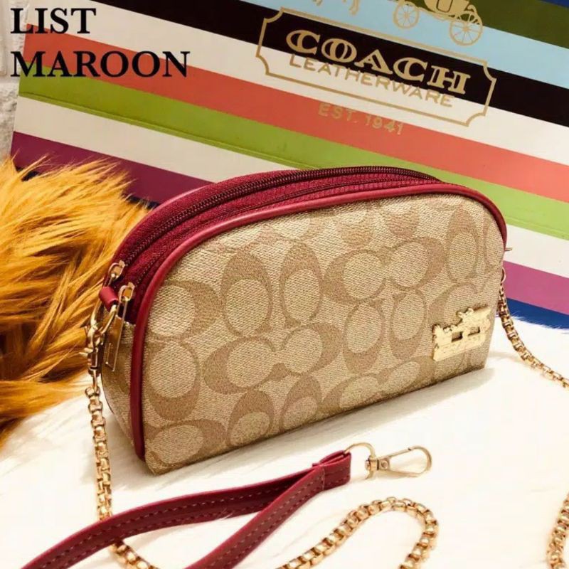 trendy bag-tas selempang wanita kerang bapau couch 2 res tali rantai ulir