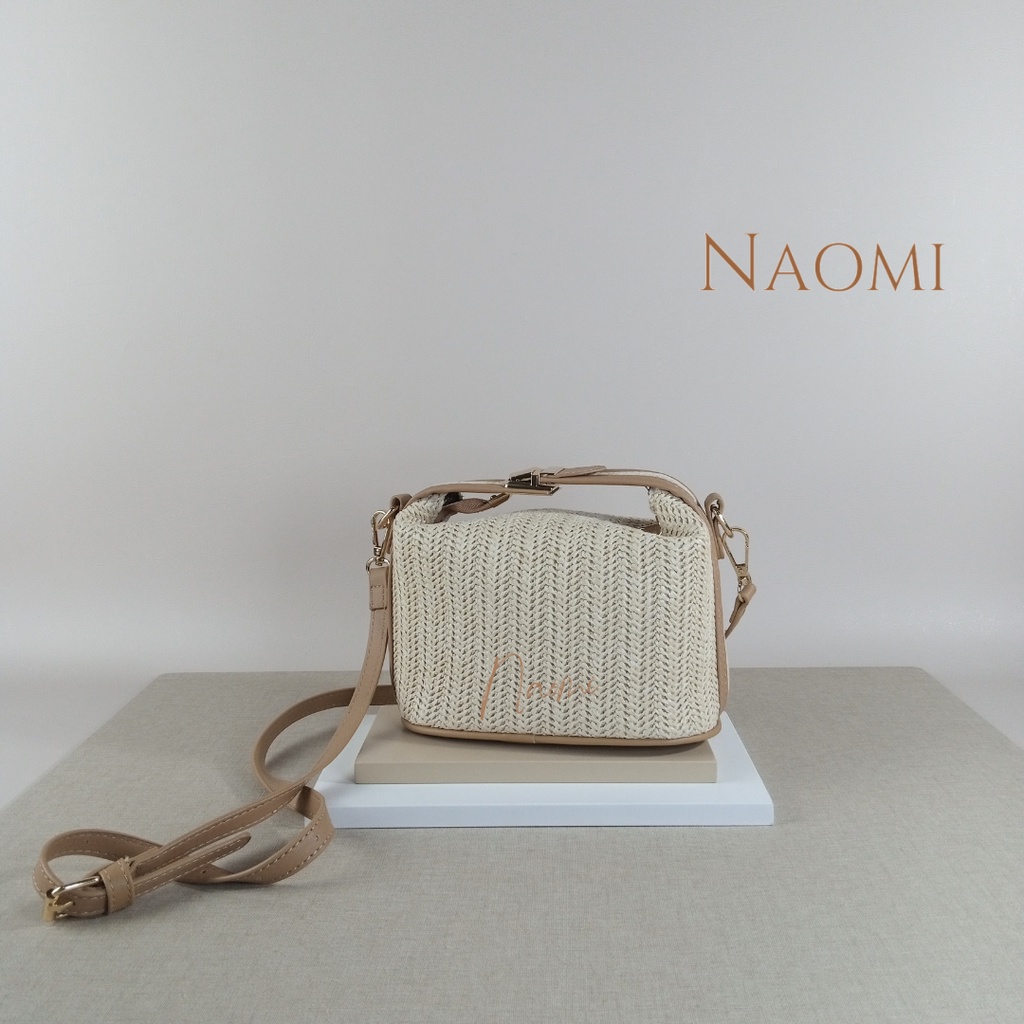 NAOMI - Premium Tebal Dwyne Bag Impor - Tas Rajut Tebal Premium - Sling Bag Wanita - Tas Selempang Rotan - Tas rajutan - Tas Fashion Wanita - Naomi Bag - Tas rotan - tas anyaman - straw bag