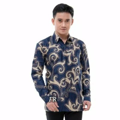 New Batik Pria Lengan Panjang Batik Berkah Hrb026 Motif Keratonan Kode 002 Size M L Xl