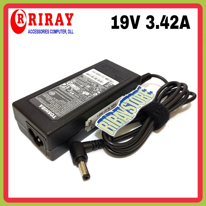 Adaptor Charger Laptop Original Toshiba Satellite L510 L740 L745 L735 19V-3.42A FREE KABEL POWER