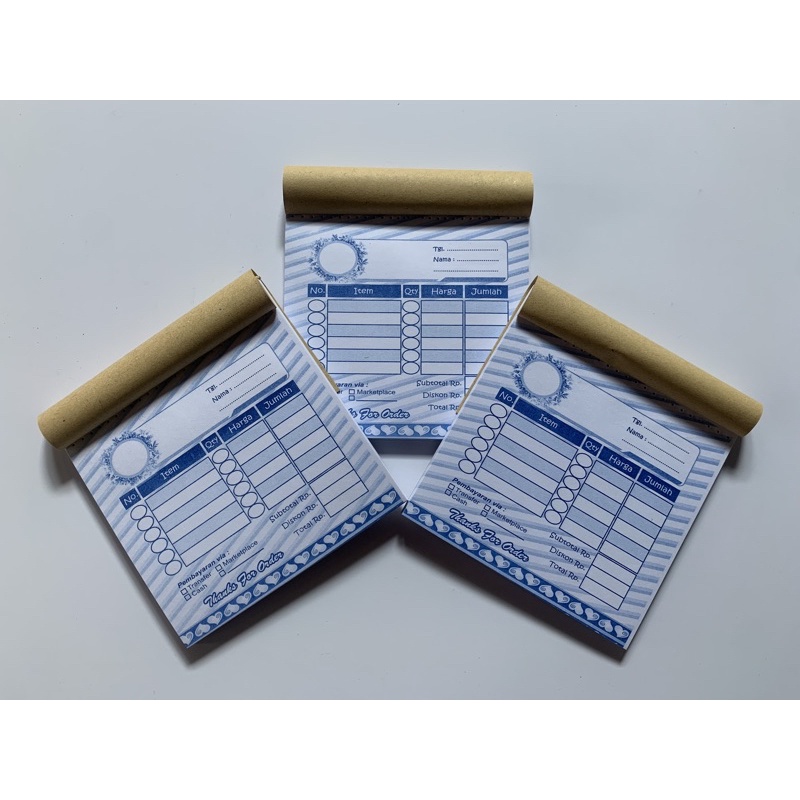 

Nota Olshop 1 Ply Motif Biru, Nota Seperenam