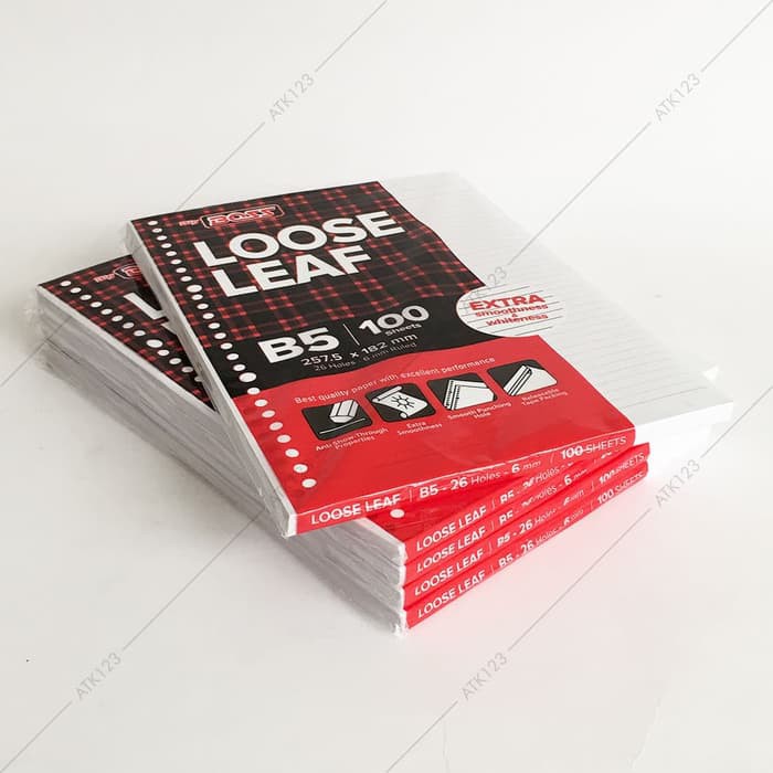 

LOOSE LEAF BIG BOSS B5 , 26 HOLES - GARIS ISI 100 LEMBAR