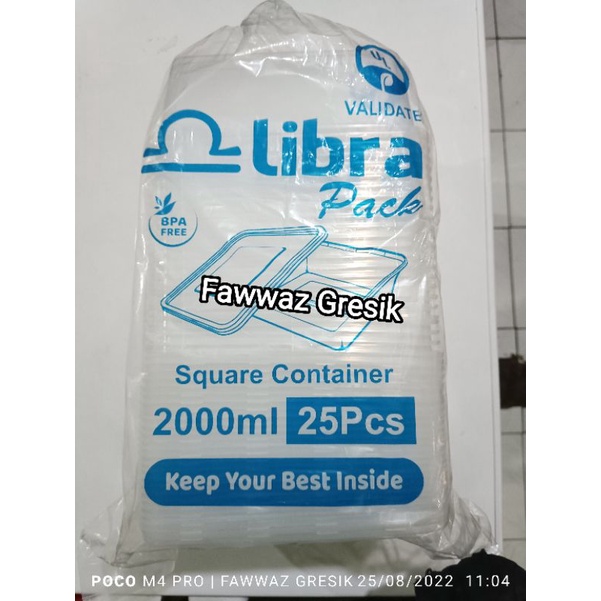 Thinwall Square SQ / Tepak Plastik Persegi 2000ml