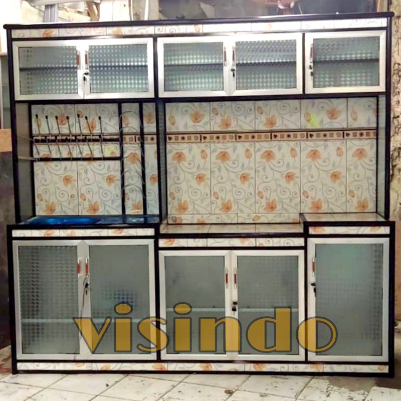 LEMARI DAPUR RAK PIRING ALUMINIUM FULL SET