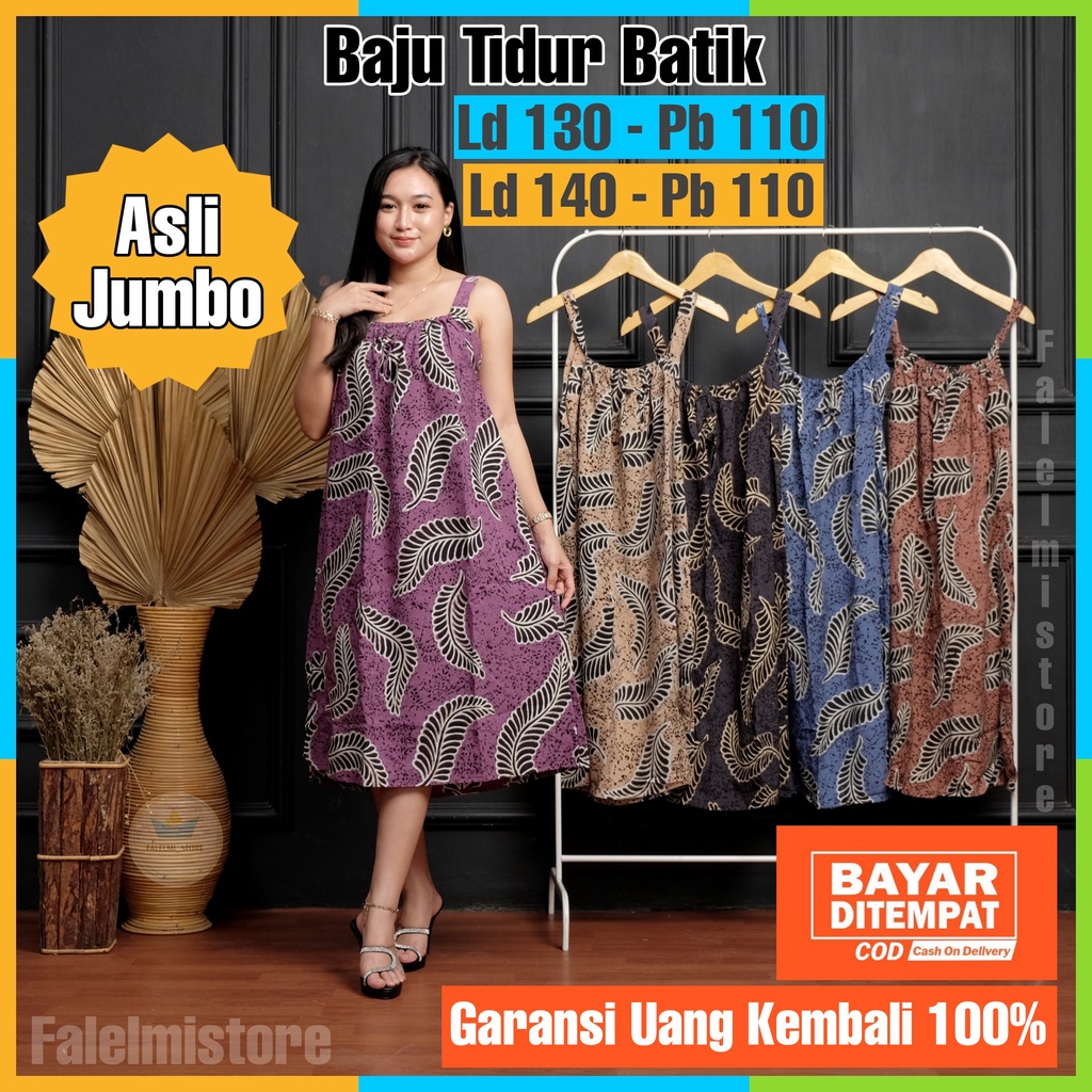 Baju Daster Tidur Wanita Jumbo Busui Kekinian Tanpa Lengan Ld 140 XXXL Rayon Premium Batik Cap Pekal
