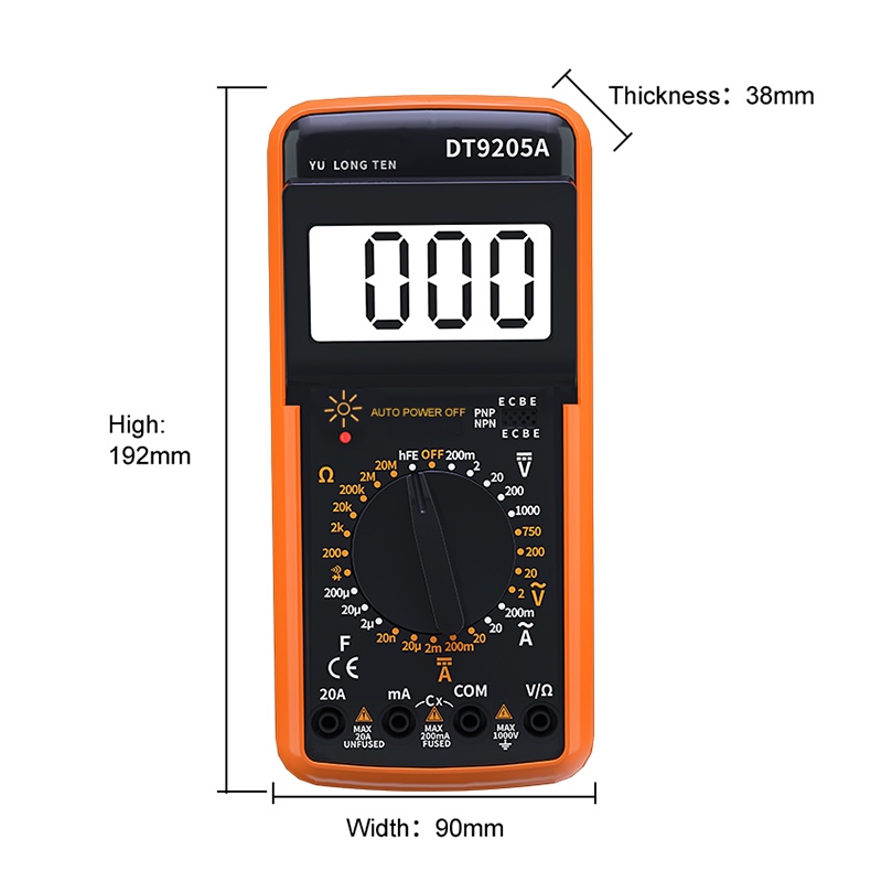 Smartfish Digital Multimeter Kapasitansi Pengukuran Arus Tegangan Resistansi