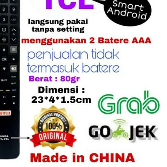 ➬ Remote TV TCL Smart TV Remot Universal Junda 701 Cocok Di TV LED TCL Smart Tv Android ♤