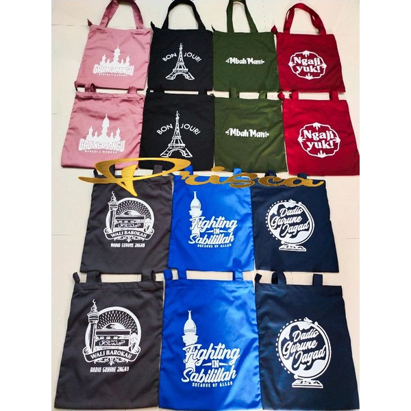 Prisca/Tote Bag Resleting Kekinian Tote Bag Anak Pondok Jokam 354 Terbaru