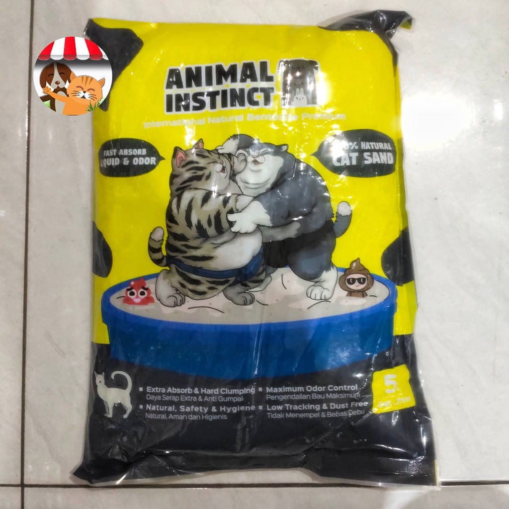 Pasir Kucing Gumpal Wangi 5 Litter Murah - Pasir Animal Instinct 5L