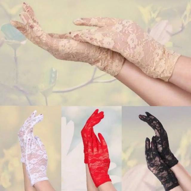 (SR-02) sarung tangan bahan lace sarung tangan pengantin