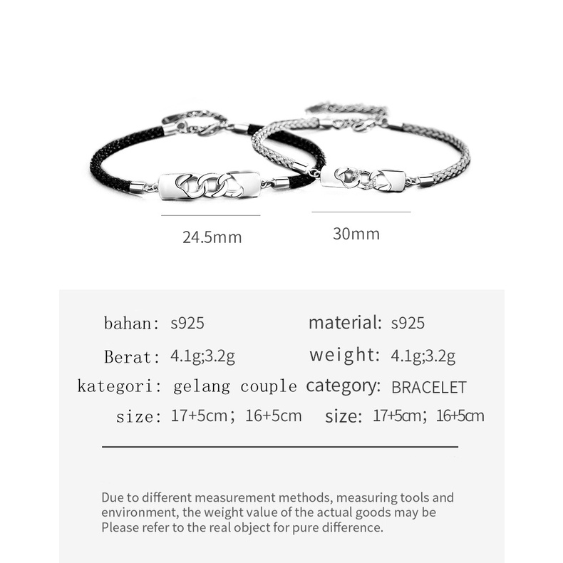 Gelang couple Sterling silver S925-LOCK Gelang Pasangan gelang fashion  perak asli S925 Original Arctic Deer