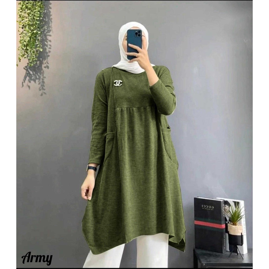 TUNIK RAJUT JUMBO MADLY LONGTUNIK MUSLIMAH TERBARU