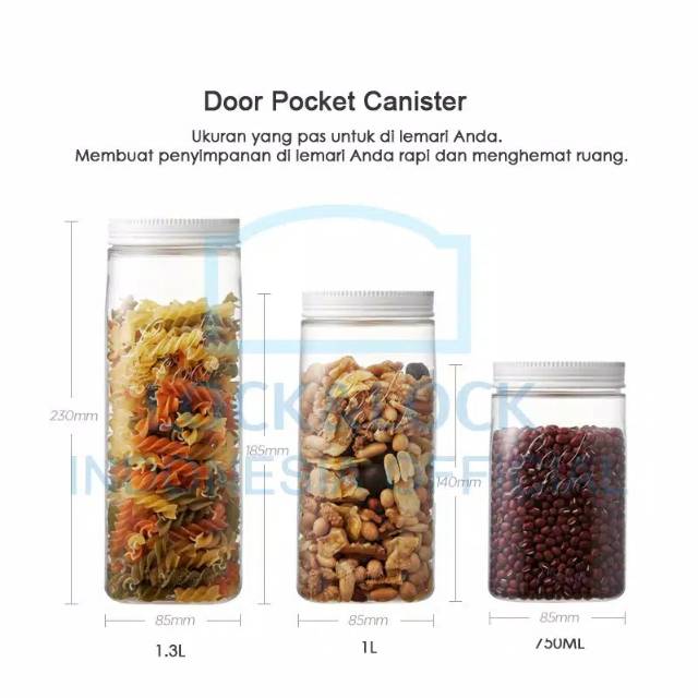 Lock n Lock Dry Food Canister Small 750ml Set 3 pcs Toples Lock n Lock Toples Lebaran