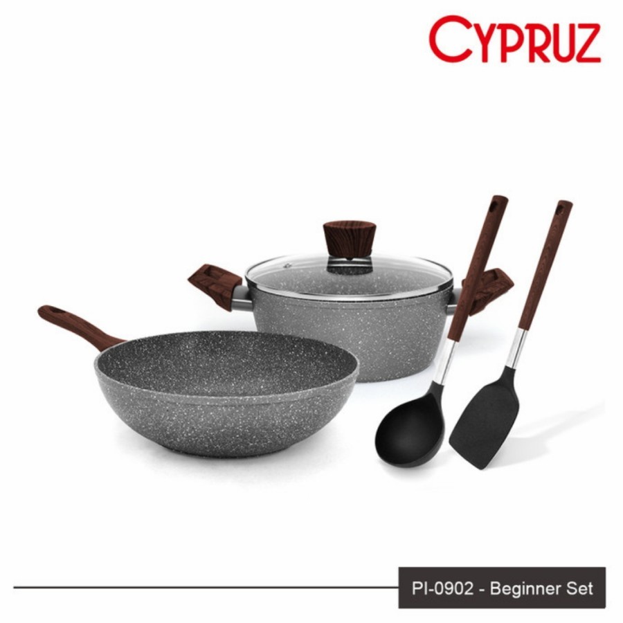 Panci Set Marbel Cypruz PI-0902 Cypruz Marble Cookware Casserole Panci 1 Set