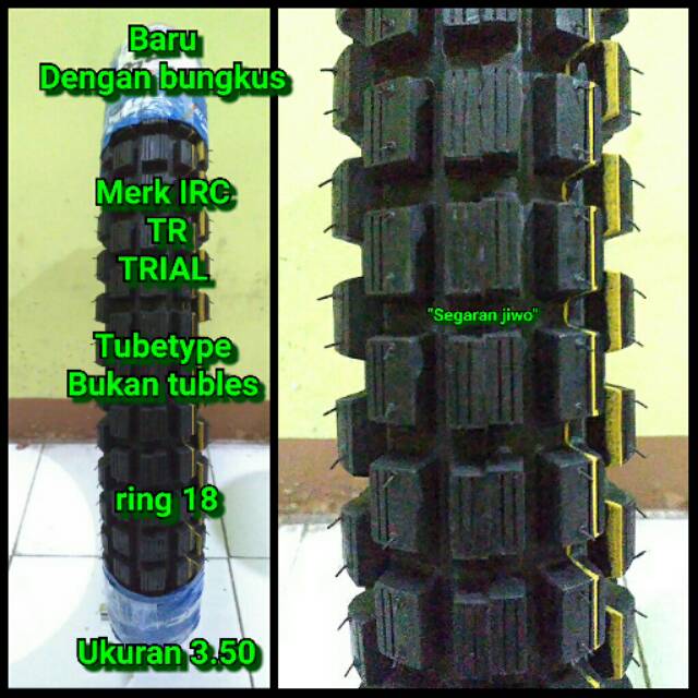 Ban motor ring 18 Ukuran 3.50 IRC TR TRIAL bukan tubles