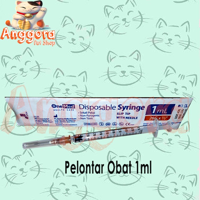 Pelontar obat untuk Kucing Anjing / Spuit One Med 1ml