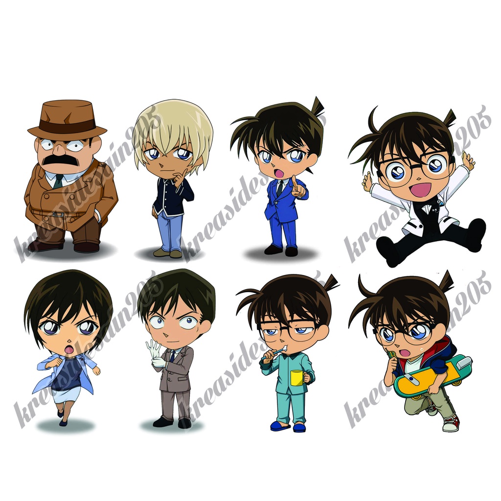 detective conan/conan edogawa/ stiker anime/stiker laptop /stiker / chibi /stiker motor/stiker seped