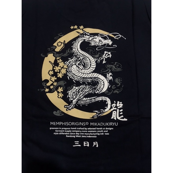 T-Shirt Cotton Compress Premium Dragon Navy
