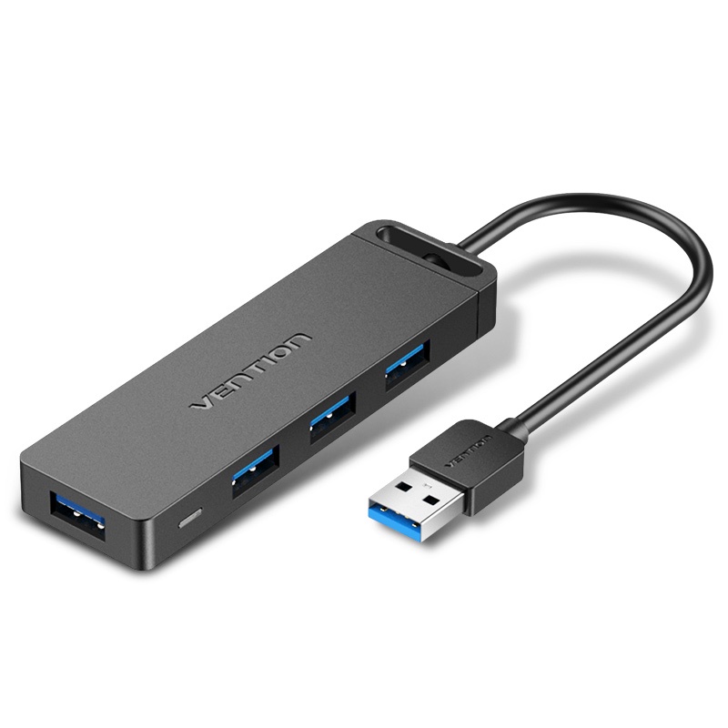 Vention Hub Usb 3.0 4 Port Ultra Slim Portable Dengan Power Supply Untuk  Surface Pro/Notebook/Pc/Laptop