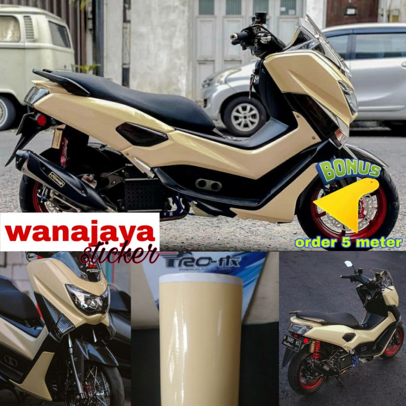 STICKER SKOTLET MOTOR WARNA CREAM / STIKER WARNA KREAM GLOSSY / STICKER MOTOR WARNA KREAM