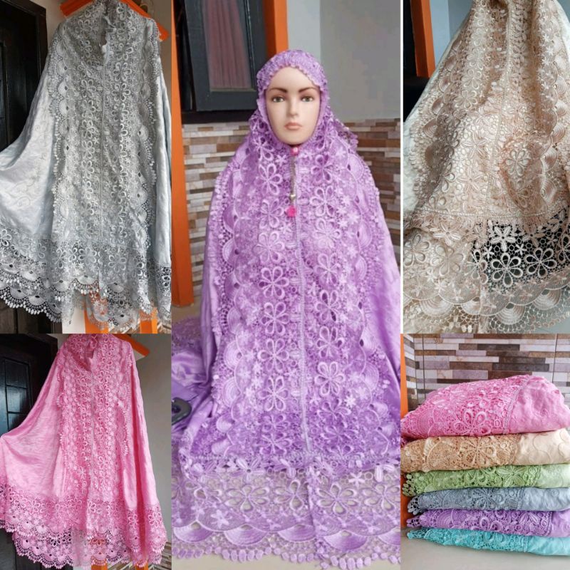 BISA COD0MUKENA SUTRA PRADA SWAROVSKI RENDA SEROJA COLOUR SERIES